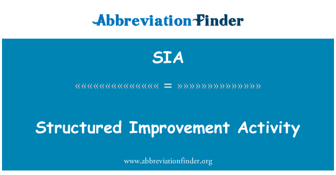 SIA: Struktureret forbedring aktivitet