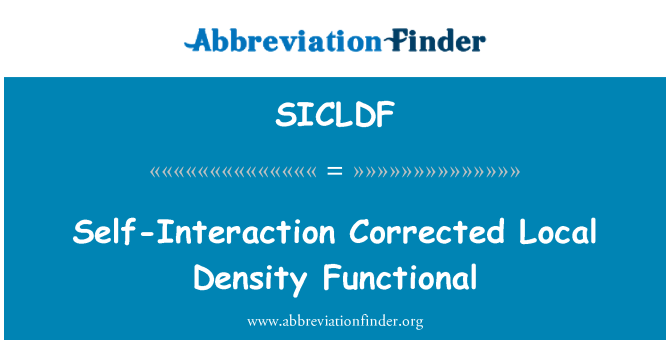 SICLDF: Self-Interaction Corrected Local Density Functional