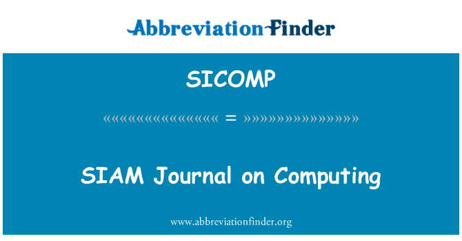 SICOMP: SIAM Journal on Computing