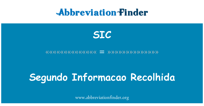 SIC: 세 군도 Informacao Recolhida