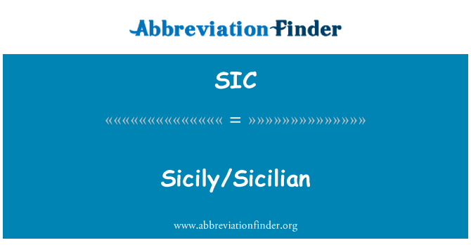 SIC: סיציליה/סיציליאני