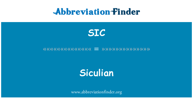 SIC: Siculian