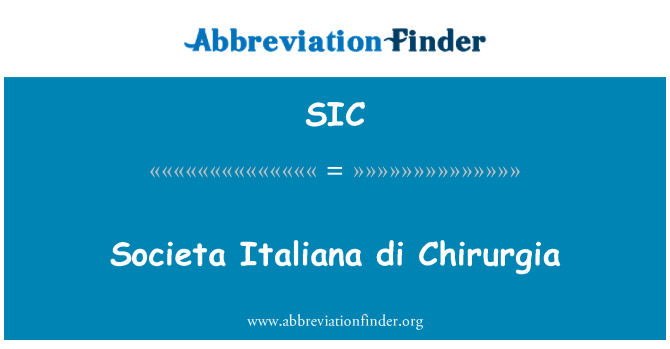 SIC: Societa Italiana di Chirurgia