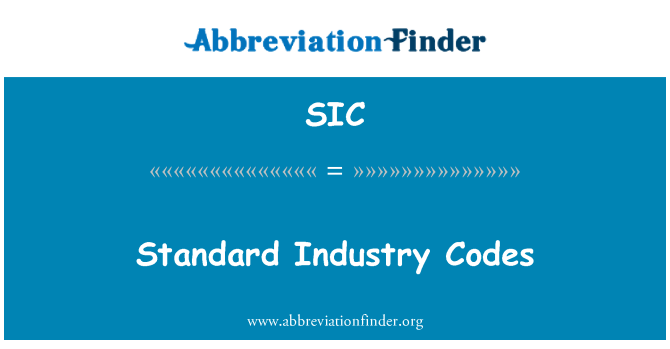 SIC: Standaard industrie Codes