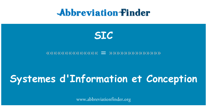 SIC: Systemes d'Information et Conception