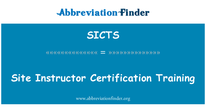 SICTS: Stránky instruktor certifikační školení