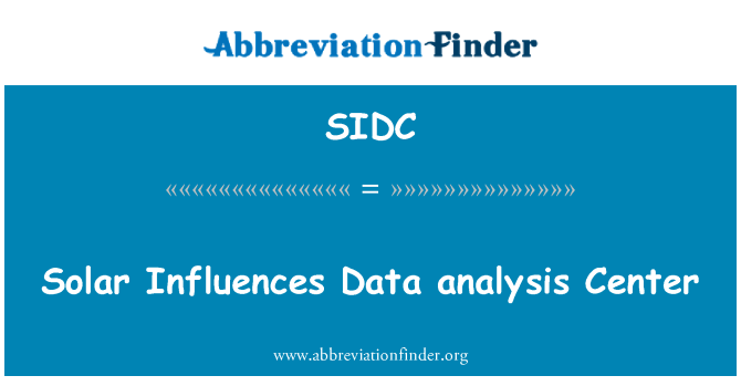 SIDC: شمسی توانائی سے تجزیہ اثرات کوائف مرکز