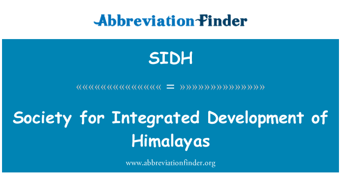 SIDH: Society for Integrated Development of Himalayas