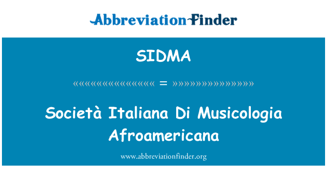 SIDMA: Società Italiana Di Musicologia Afroamericana