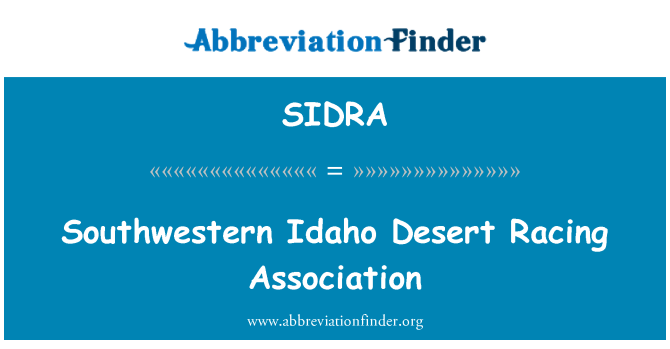 SIDRA: Sud-Vest Idaho Desert Asociaţia de curse