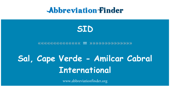 SID: Sal, Cape Verde - Amilcar Cabral internazzjonali