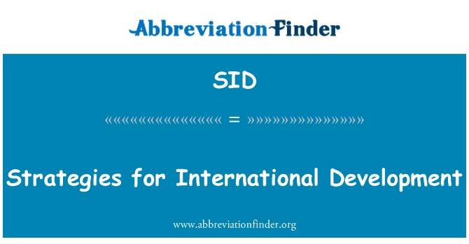 SID: Strategien für internationale Entwicklung