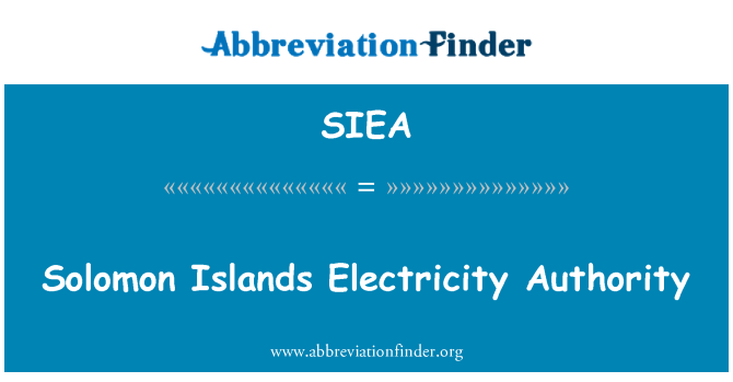 SIEA: Solomon Adaları elektrik kurumu