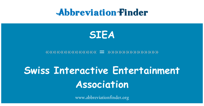 SIEA: Cymdeithas adloniant rhyngweithiol Swistir