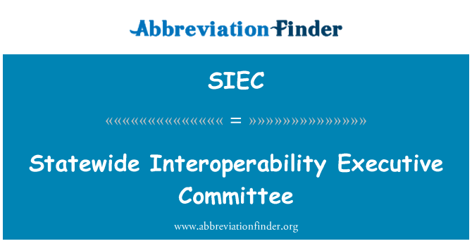 SIEC: 全州范围内的互操作性行政委员会