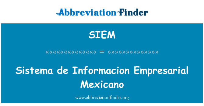 SIEM: Sistema de Informacion Empresarial Mexicano