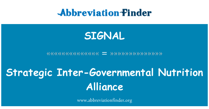SIGNAL: Alleanza ta ' nutrizzjoni intergovernmentali strateġiċi