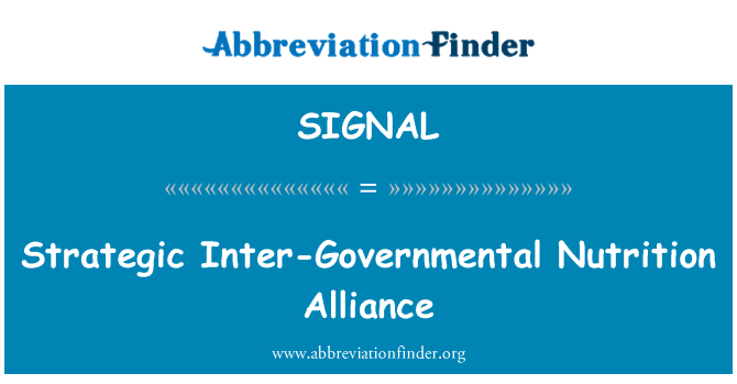 SIGNAL: Strategiske mellemstatslige ernæring Alliance
