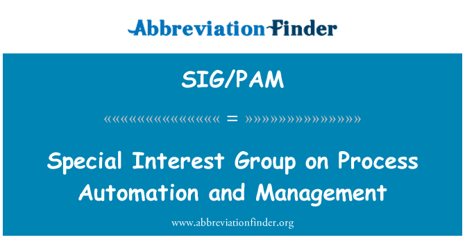 SIG/PAM: Special Interest Group prosessiautomaatio ja hallinnasta