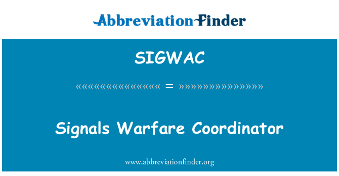 SIGWAC: Signālu Warfare koordinators