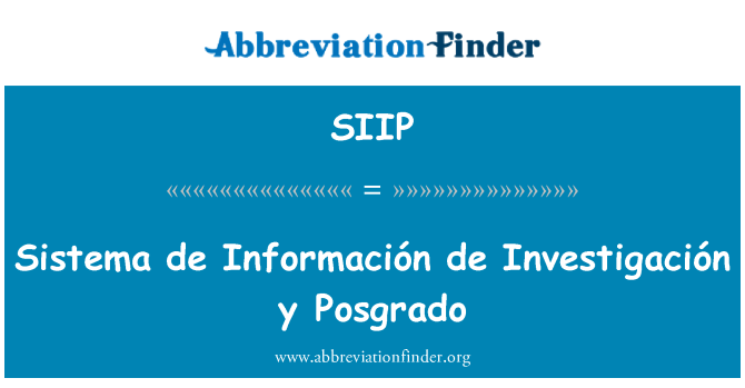 SIIP: سسٹیما de Información de Investigación y پوسگراڈو
