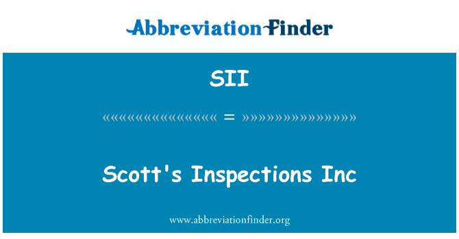 SII: Скотт инспекции Inc