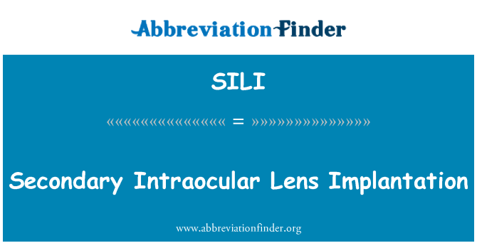 SILI: Sekundær intraokulært linsen implantasjon