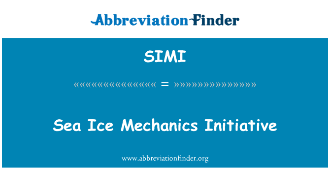 SIMI: Sea Ice Mechanics Initiative