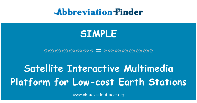 SIMPLE: Satelit Interactive près platfòm pou èstasyon latè a pri ki ba yo