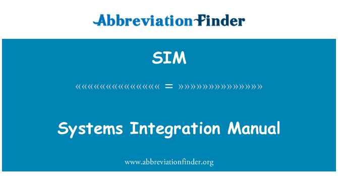 SIM: Sistem integrasi Manual