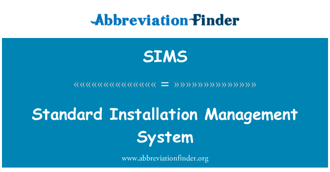 SIMS: Стандартная установка системы управления
