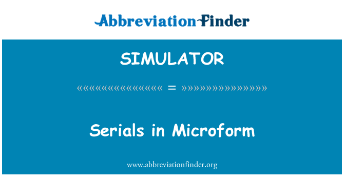 SIMULATOR: Seriály v mikrozáznamu