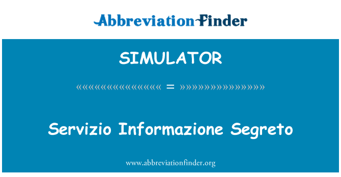 SIMULATOR: Servizio Informazione Segreto