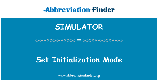 SIMULATOR: โหมดการตั้งค่าเริ่มต้น