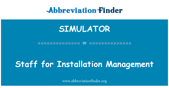 SIMULATOR: Persunal għat-tmexxija ta ' l-installazzjoni