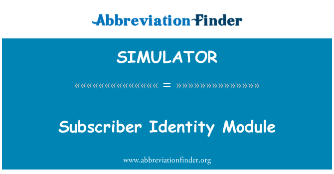 SIMULATOR: Module d'identité d'abonné