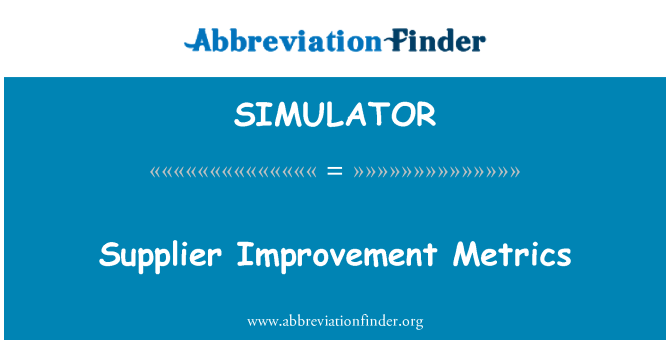 SIMULATOR: Προμηθευτής βελτίωση μετρήσεις