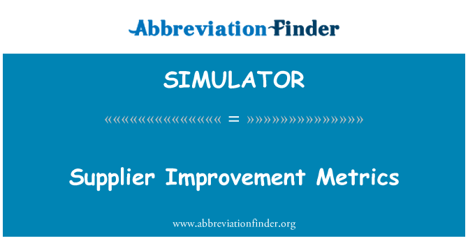 SIMULATOR: Leverantör förbättring Metrics