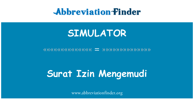 SIMULATOR: Surata License Mengemudi
