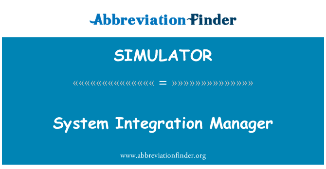 SIMULATOR: Správce systému integrace