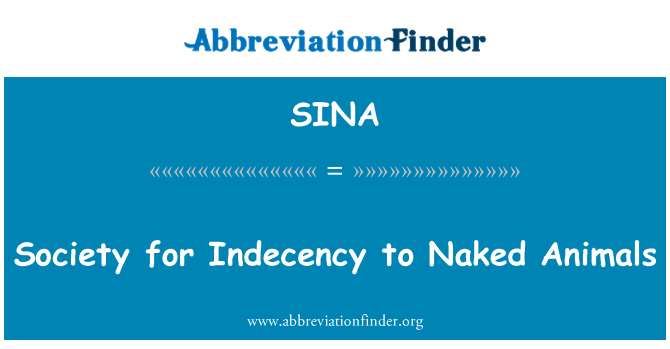 SINA: Cymdeithas ar gyfer anwedduster i anifeiliaid noeth