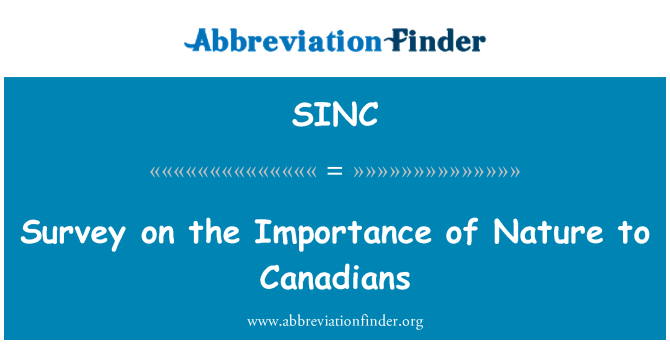 SINC: Stħarriġ dwar l-importanza ta ' natura li Canadians