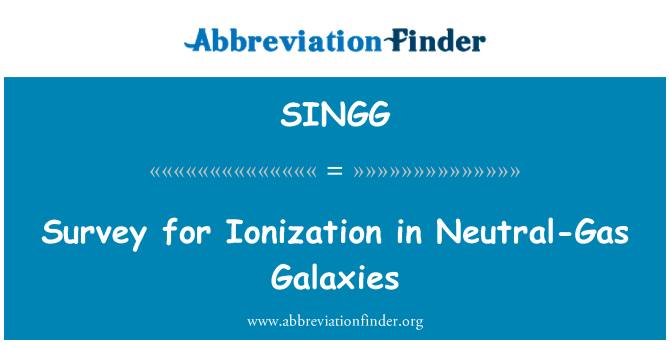 SINGG: Ankieta dla jonizacji w galaktykach Neutral gaz