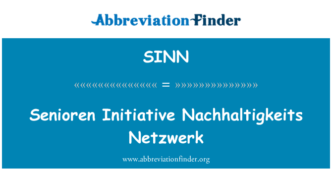 SINN: Senioren iniciativy Nachhaltigkeits Netzwerk