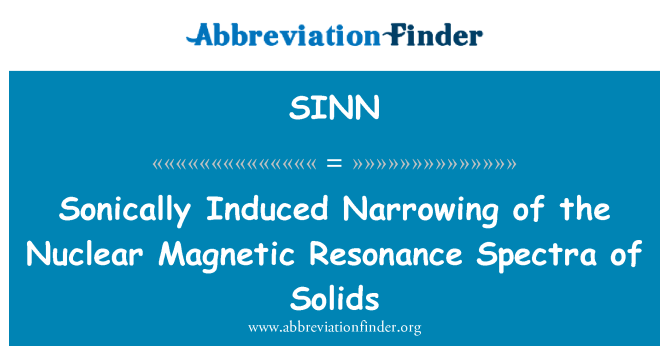 SINN: Sonically a ysgogwyd yn culhau o sbectra Atseiniol Magnetig niwclear solidau