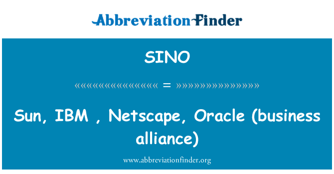 SINO: Solèy, IBM, Netscape, Oracle (biznis alyans)