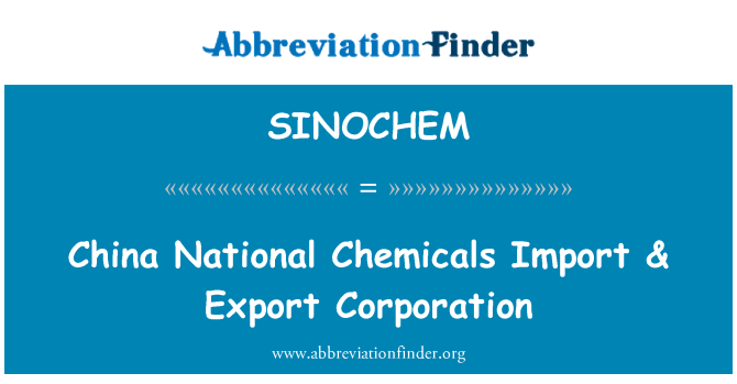 SINOCHEM: Kina nacionalne kemikalija uvoz i izvoz Corporation