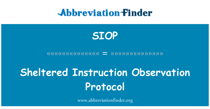 SIOP: Protocolo de observação de instrução abrigada