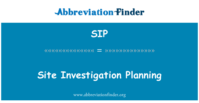 SIP: Sitio de investigación planificación