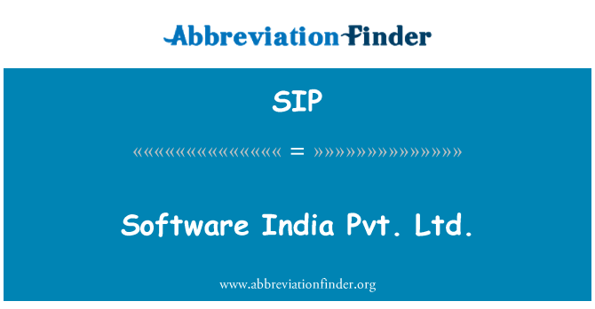 SIP: Perangkat lunak India Pvt. Ltd